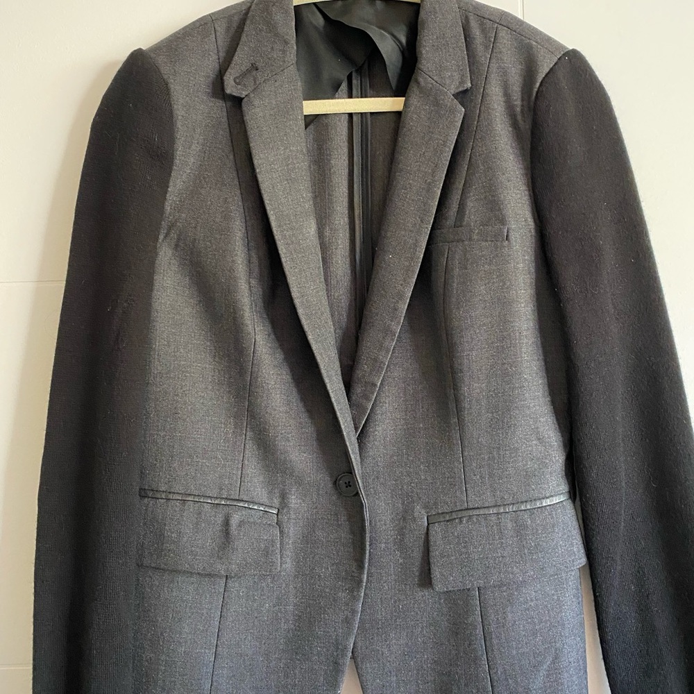 Cut25 blazer with leather patch elbows
